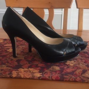 AUDREY BROOKE Leather Platform Heels